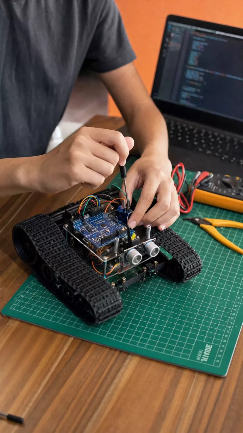 Paletli robotun servo braketinin tornavidayla ayarlanması ve palet motorlarının test edilmesi